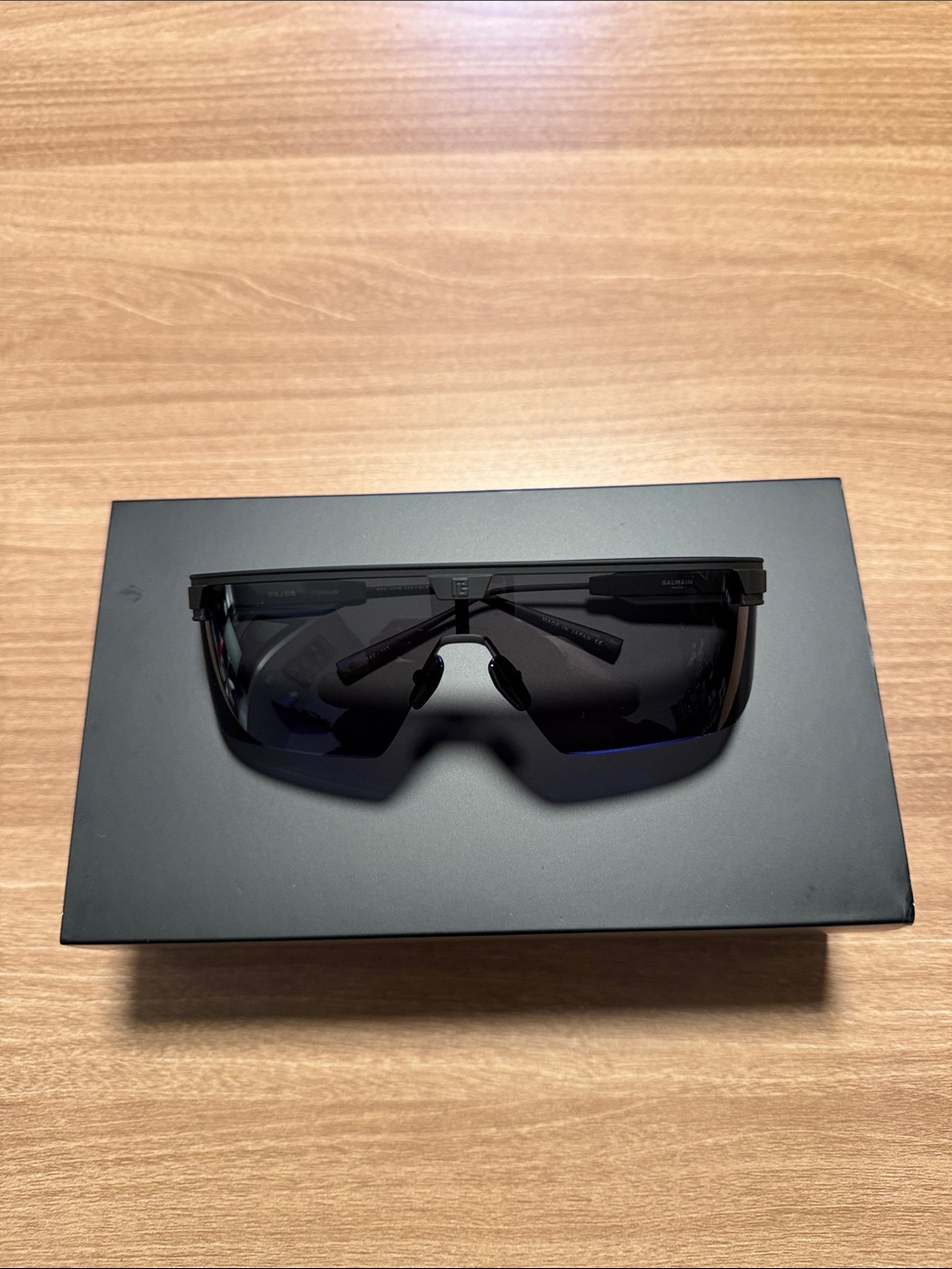 Balmain Black Shield-Style Smart Glasses